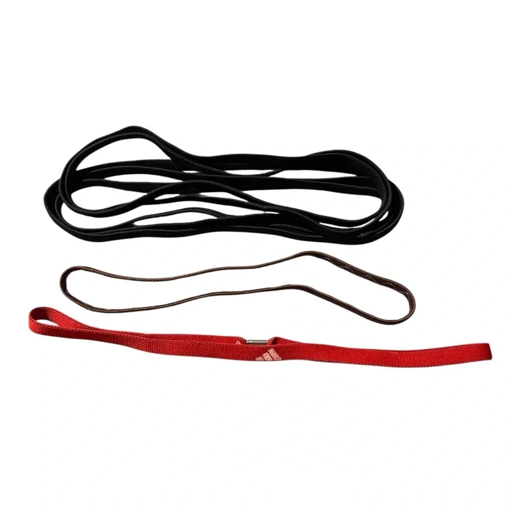 Set of 7 Elastic Headbands in Red, Brown, and Black (5)